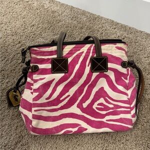 Pink Zebra Dooney and Bourke Canvas Purse